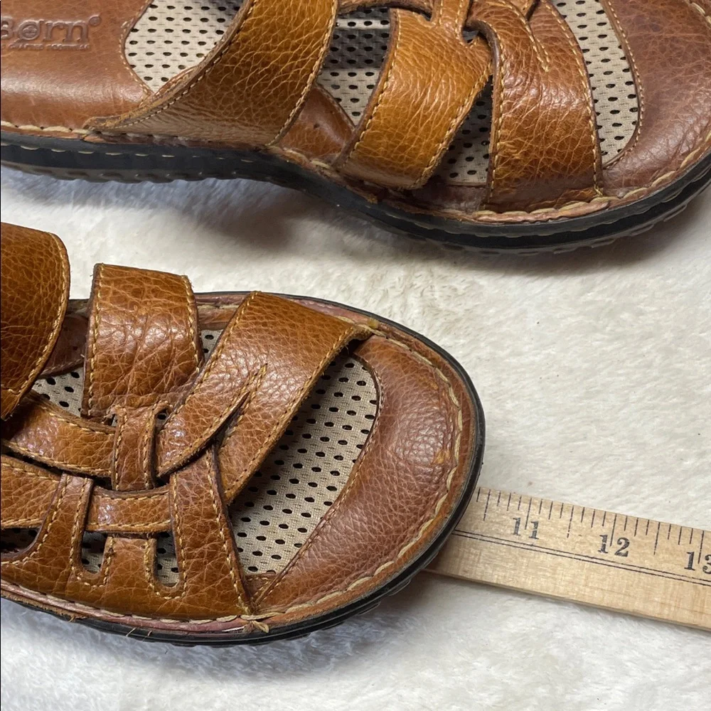 Born Brown Leather Slide‎ Sandals
